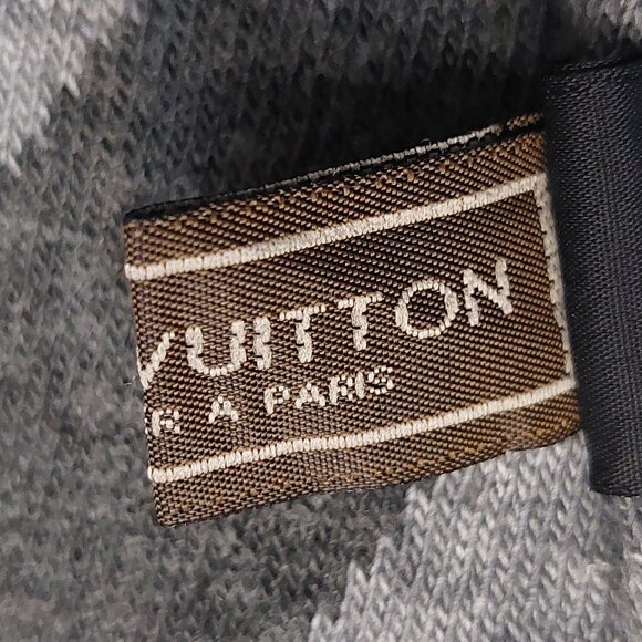 LOUIS VUITTON LV Split Dark Gray & Light Gray Scarf Pre-Owned - Picture 11 of 12